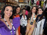 Miss Gibraltar wih Miss Uganda, Miss Zimbabwe, Miss Thailand, and Miss Spain (left to right) 